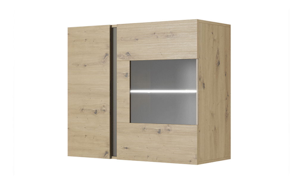 Vitrína na zeď Cethos Typ 96 (dub artisan + grafit)