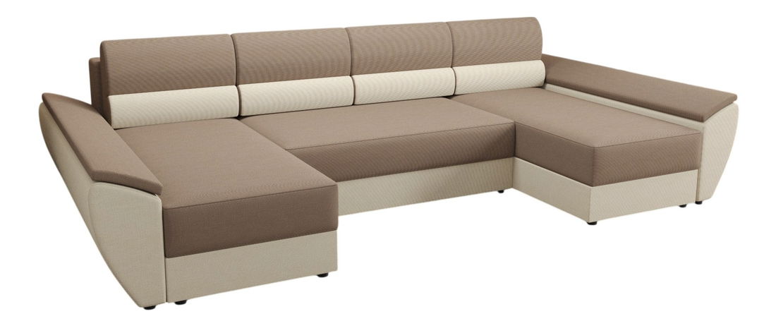 Rohová sedací souprava U Radiant U4 (béžová + krémová)