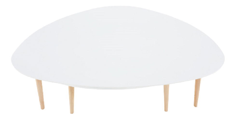 Konferenční stolek Faith (bílá + buk)