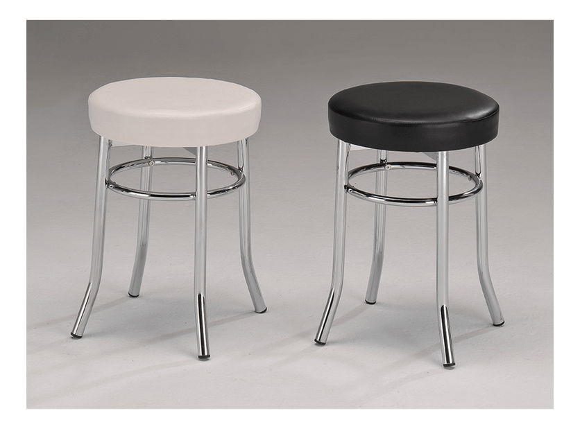 Taburetka Iveta (černá ekokůže + chrom)