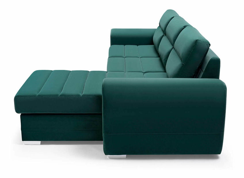 Rohová sedací souprava Kiara (tmavě zelená) (L)