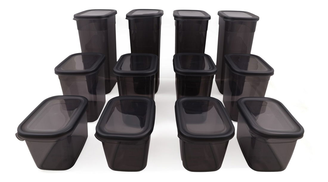 Sada úložných dóz na potraviny (12 ks.) Benny 12 (antracitová)