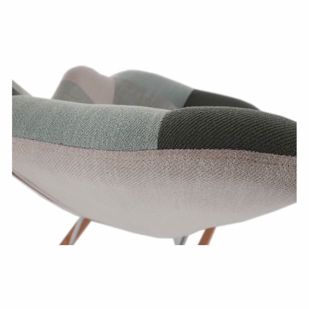 Houpací křeslo Gerelon (bílá + vzor patchwork)