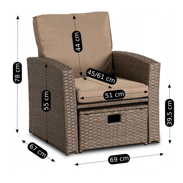 Zahradní set Fastos (béžová) (pro 6 osob)