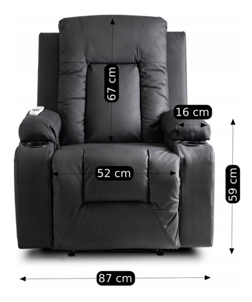  Masážní křeslo Banesto (černá ekokůže)