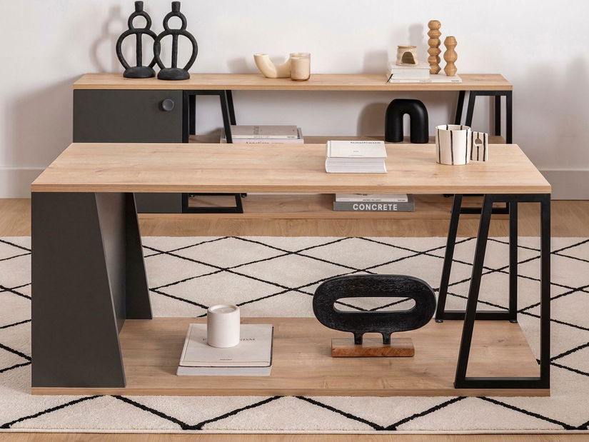 Konferenční stolek Nidupe 2 (dub safírový + černá)