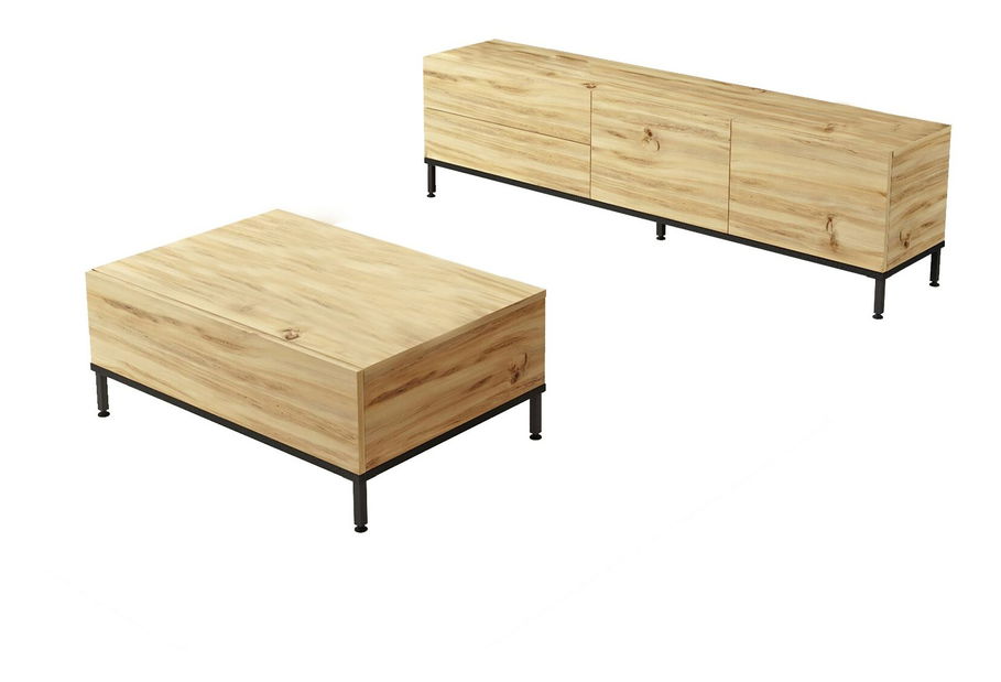 Obývací stěna Ladislava 35 (Dub + Černá)