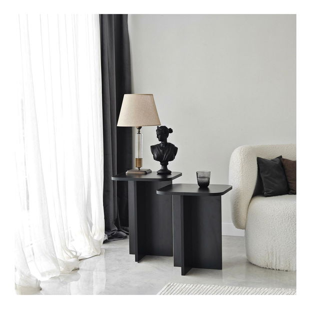 Set 2ks. příručních stolků Diveta (černá)