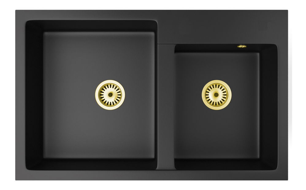 Kuchyňský dřez Hakkon (černá) (se 2 otvory pro baterii)
