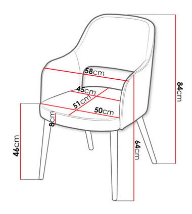 Křeslo Junio R (červená + buk)