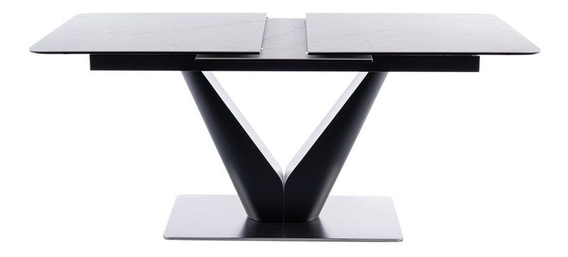 Rozkládací jídelní stůl 160-220 cm Carletta (bílá + černá) (pro 8 a více osob)