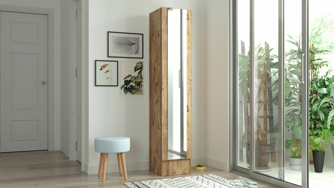 Policová skříň Mele 14 (se zrcadlem)