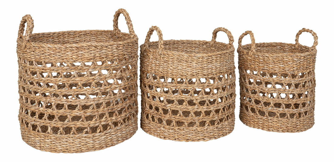 Set 3 ks košíků Byzantie (přírodní + černá)