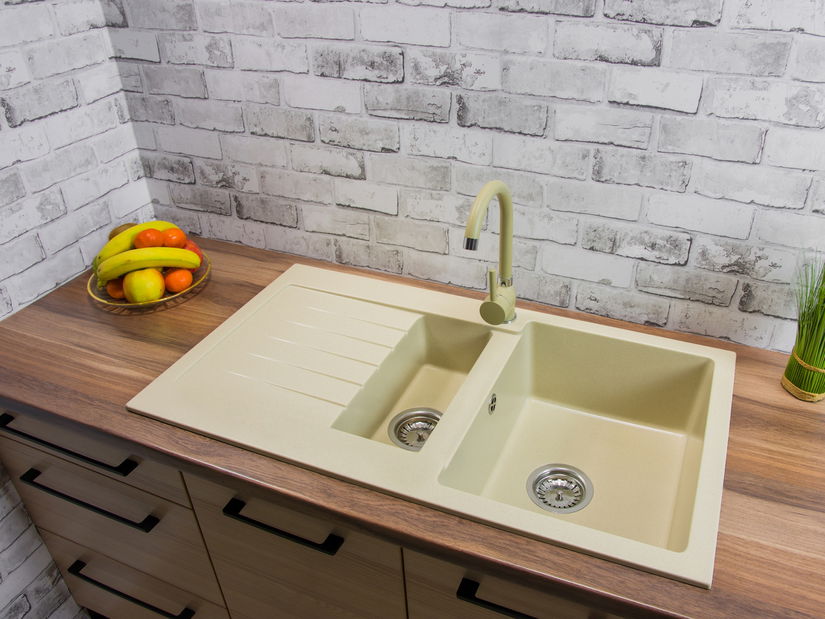 Kuchyňský dřez Altava (béžová) (s 1 otvorem pro baterii) (L)