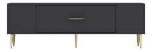 TV stolek/skříňka Dekondino (antracit + zlatá)
