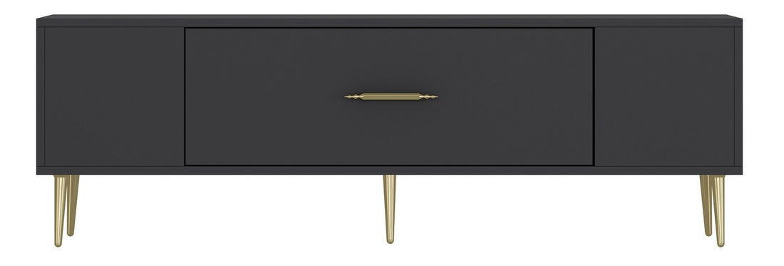 TV stolek/skříňka Dekondino (antracit + zlatá)