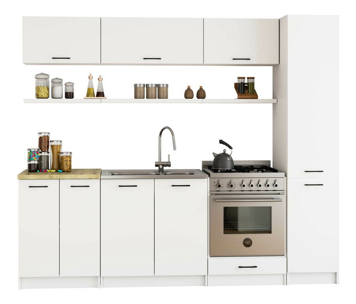 Kuchyňská skříňka na potraviny Organo S 40/205 (bílá + bílá)