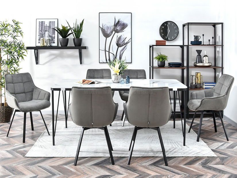 Židle Aranbura (šedá + chromová)