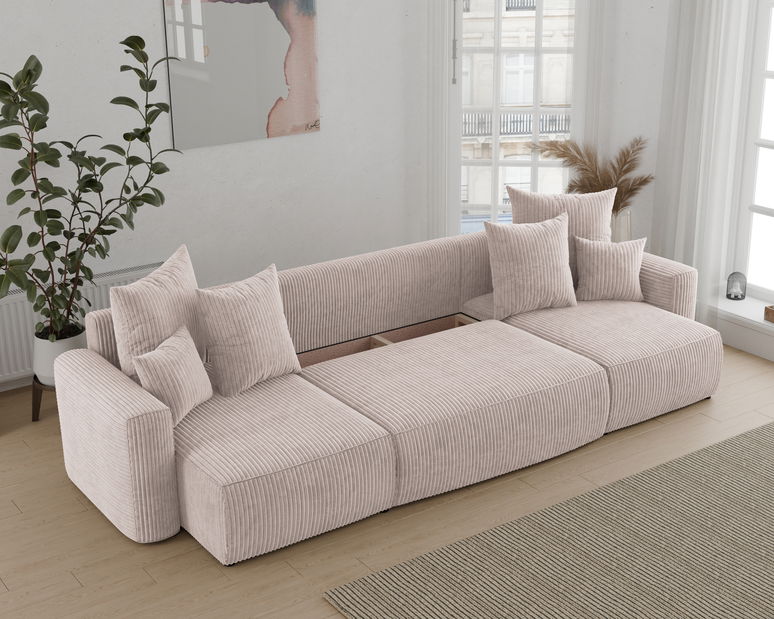 Rohová sedačka Denia U (mléčná) (P)