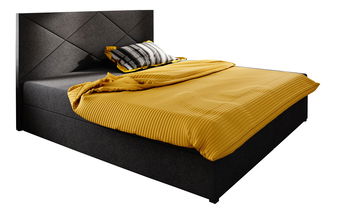 Manželská postel Boxspring 160 cm Fade 4 (černá) (s matrací a úložným prostorem)