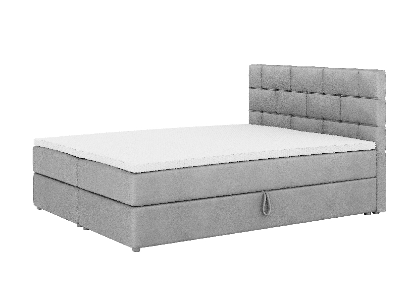 Kontinentální postel 160x200 cm Waller Comfort (šedá) (s roštem a matrací)