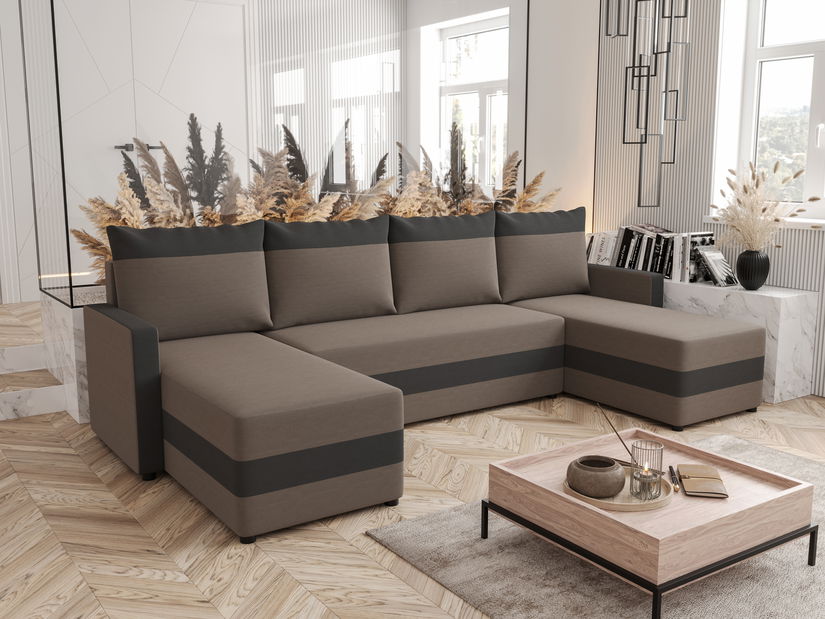 Rohová sedací souprava Pure Bis (červená + černá) (P)