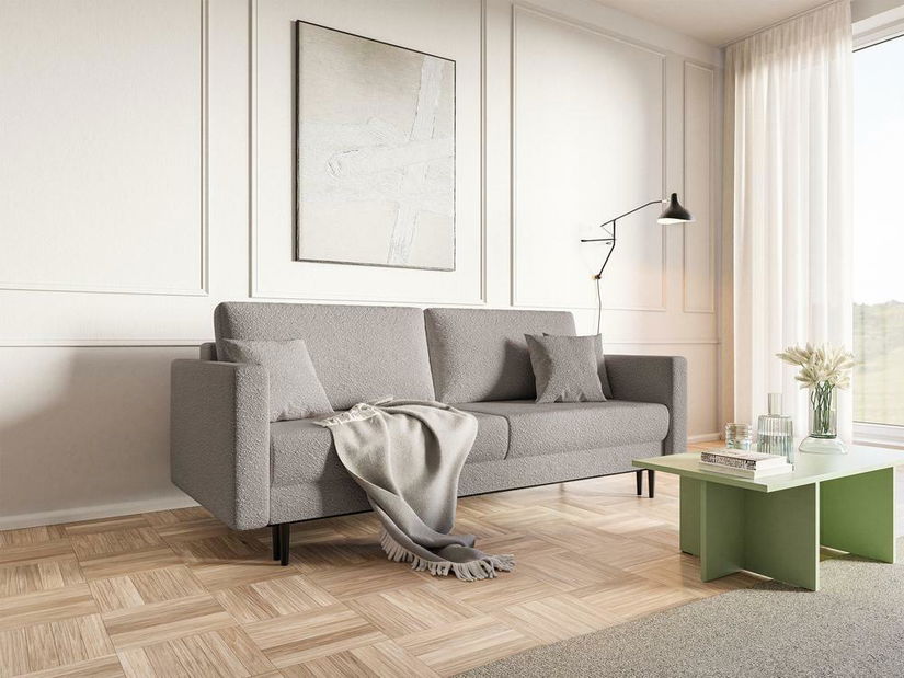 Pohovka trojsedačka Vallera (světle šedá + černá)