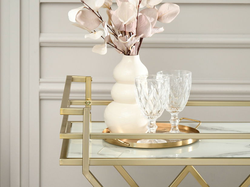 Konferenční stolek Gemido (mramor + zlatá)