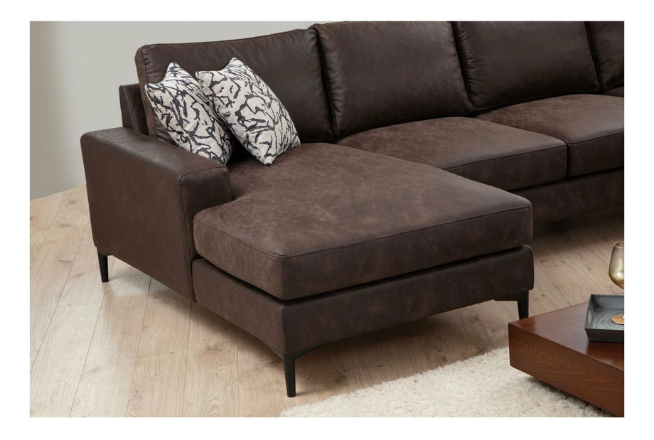 Rohová sedačka U Portobeno 1 (hnědá + černá)