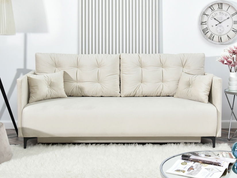 Pohovka dvousedačka Mastil (krémová + černá)