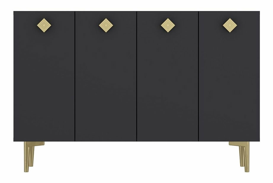 Skříňka Efia (bílá + stříbrná)