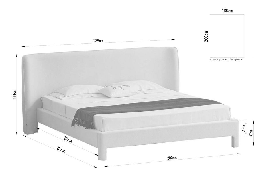 Manželská postel 180 cm Controladas 180 (krémová)