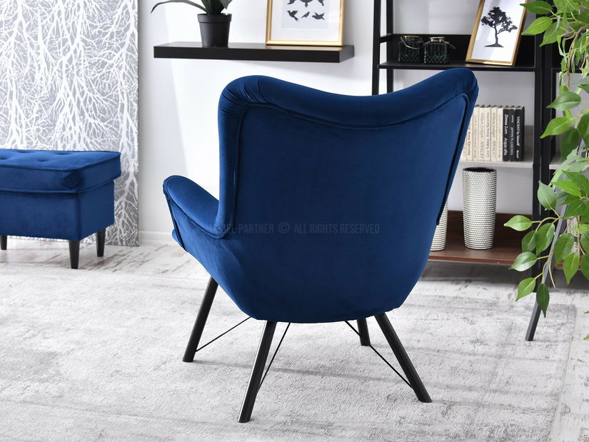 Relaxační křeslo Dawntawn (tmavě modrá + černá)