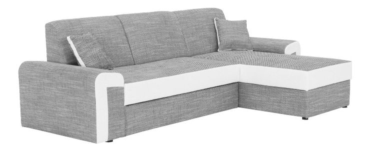 Rohová sedací souprava Pinia (šedá + bílá) (P)