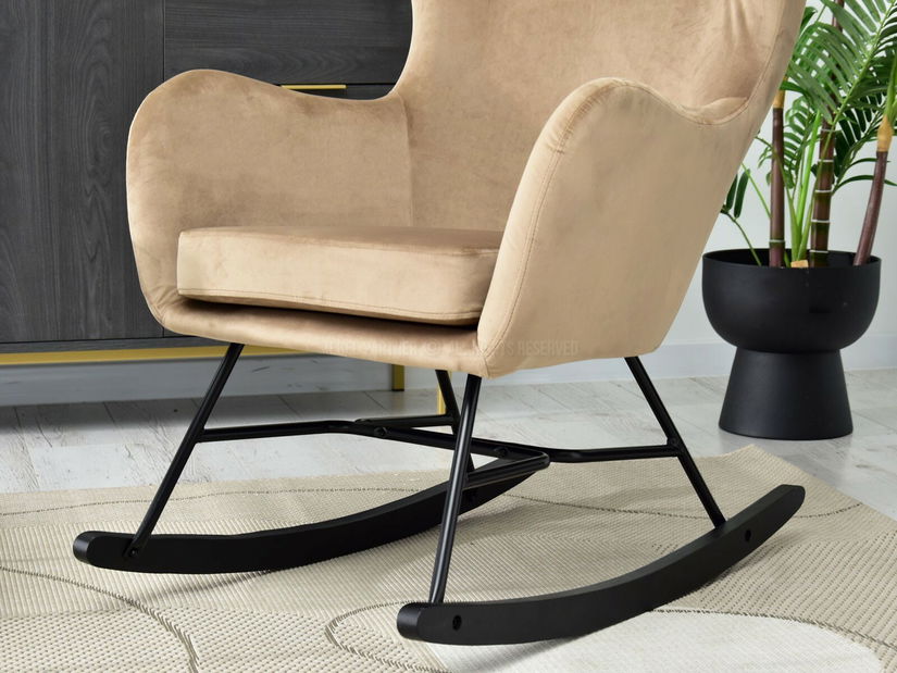 Křeslo Nesí (béžová + buk černý)