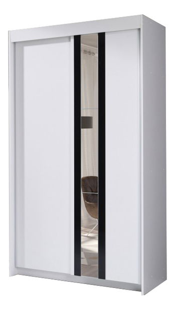 Šatní skříň Belford (bílá + černá)