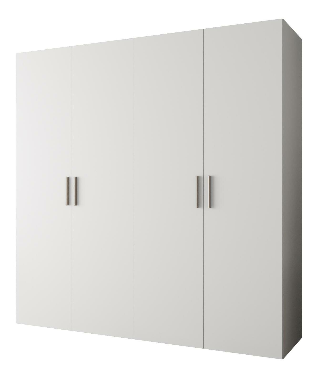 Šatní skříň 200 cm Borry 1 (bílá + stříbrná)