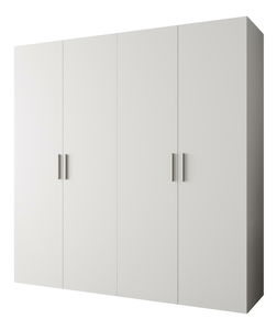 Šatní skříň 200 cm Borry 1 (bílá + stříbrná)