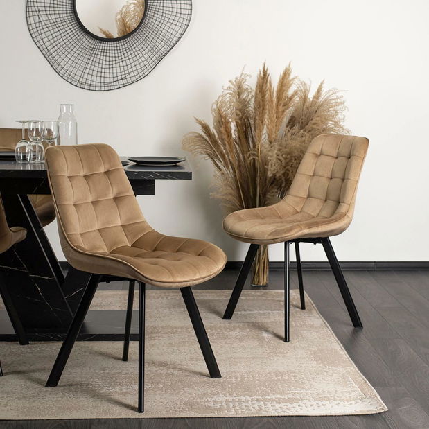 Jídelní set Comienzos (mramor černý + béžová) (pro 4 osoby)