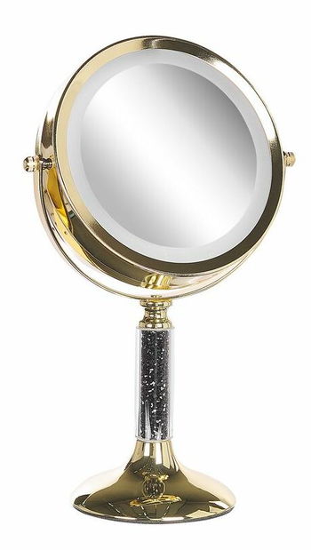 Kosmetické zrcadlo Brita (zlatá) (s LED osvětlením)