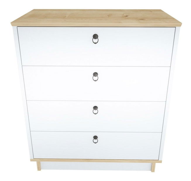 Komoda Sahreneta (bílá + dub)