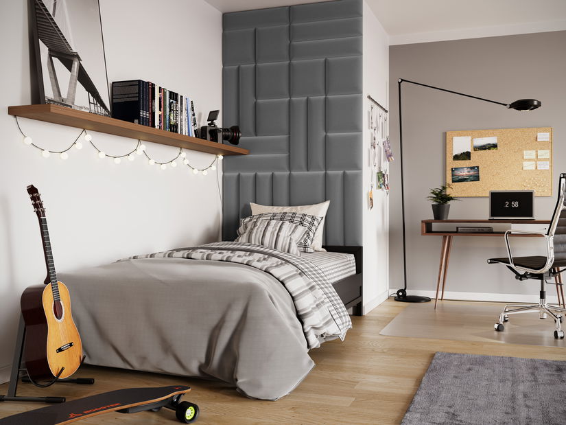 Set 26 čalouněných panelů Quadra 120x195 cm (světlešedá) *výprodej