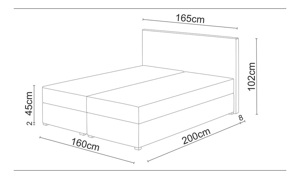 Manželská postel Boxspring 160 cm Fade 4 (tmavě hnědá) (s matrací a úložným prostorem)