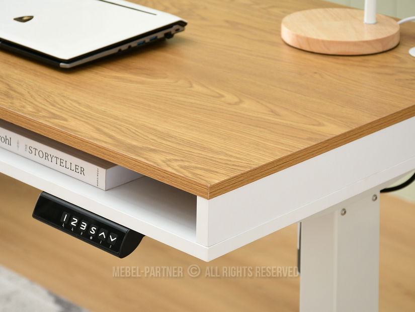 PC stolek Osto 100 (dub bílý + černá)