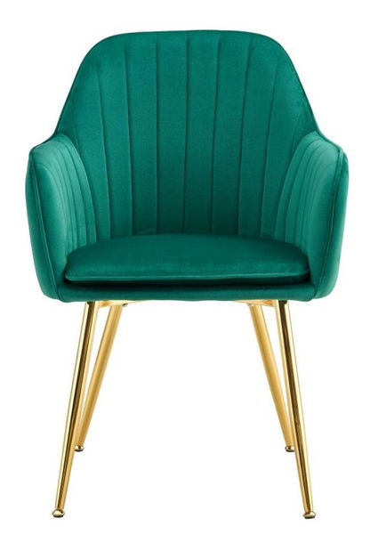 Jídelní křeslo Apasionado (smaragdová + zlatá)