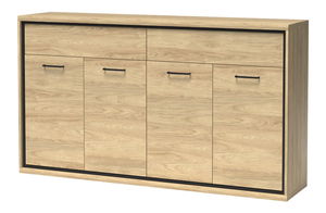 Komoda Milley 08 (s LED osvětlením) (hikora)