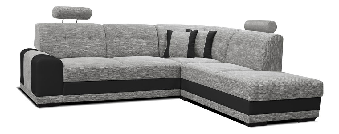 Rohová sedací souprava Bella II 2F+L (šedá + černá) (P)