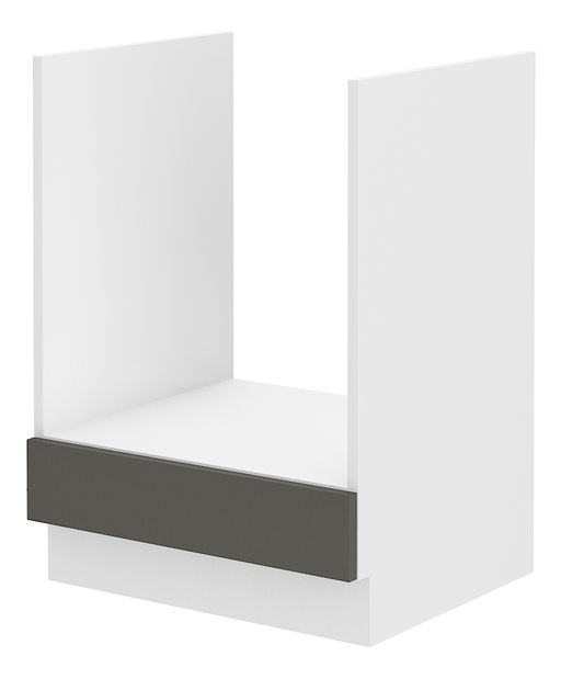 Dolní kuchyňská skříňka na rúru Lavera 60 D GAZ BB (bílá + lesk šedý)