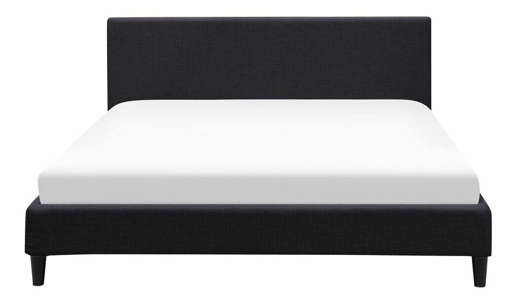 Manželská postel 160 cm FUTTI (s roštem) (černá)