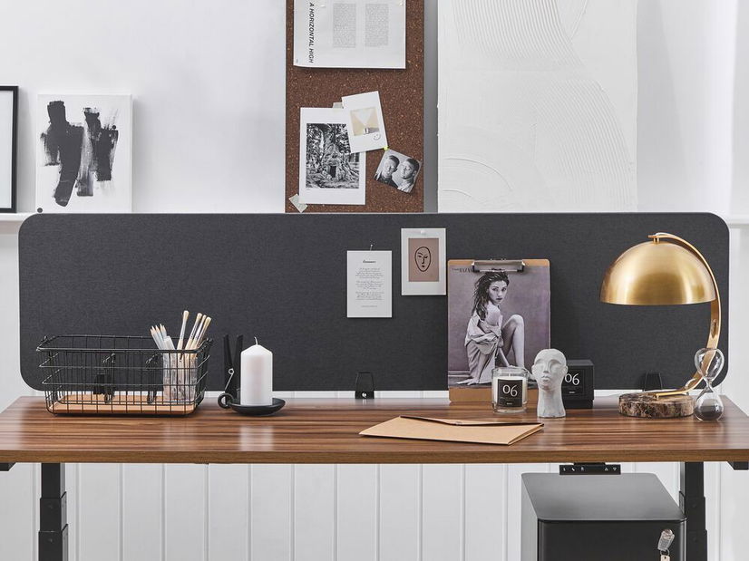 Přepážka na pracovní stůl 180x40 cm Whitley (tmavě šedá)